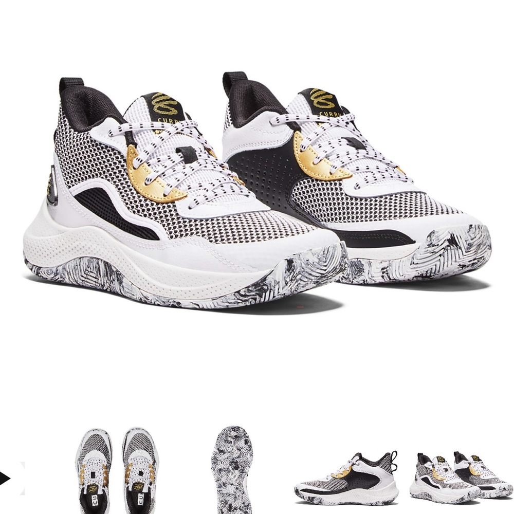 Gently Used Under Armour Curry Black and White Sneakers. Great condition